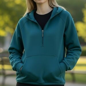 Women's Magcomsen Teal Half-Zip Hoodie NWT
